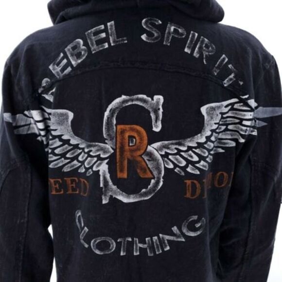 Rebel Spirit Womens Small Distressed Black Gray Full Zip Long Sleeve Jacket - Picture 6 of 11
